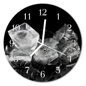 Ceas de perete din sticla rotund Cuburile de gheață Bucătărie Black & White