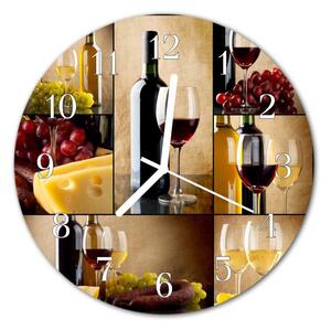 Ceas de perete din sticla rotund Sticla de vin Bucătărie Multi-colorat