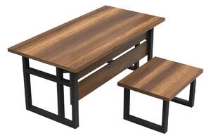 Set birou MN07-BA, nuc/negru, PAL melaminat/metal