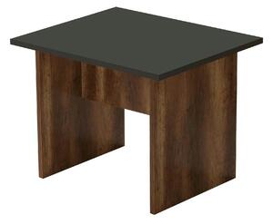 Masuta cafea, nuc/gri, PAL melaminat, 60x50x46 cm