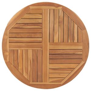 Blat de masă rotund, 90 cm, lemn masiv de tec, 2,5 cm