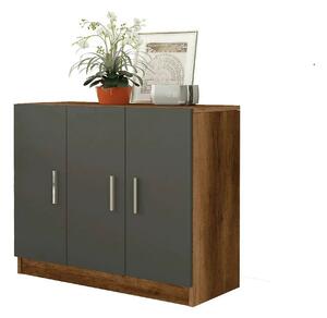 Comoda 956LCS1501, nuc/gri, PAL melaminat, 89x38x74 cm