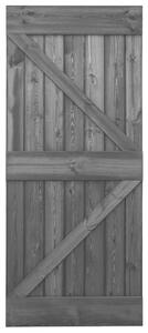 Ușă glisantă cu set feronerie,negru,90x210 cm,lemn masiv de pin