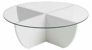 Masuta cafea Lily, alb, sticla/PAL, 90x90x30 cm