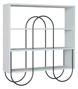 Consola NORFOLK, alb/negru, PAL melaminat/metal, 96x26x99 cm