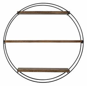 Raft TULIPA, nuc/negru, lemn/metal, 60x15x60 cm