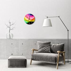 Ceas de perete din sticla rotund Abstract Linii Art Multi-colorat