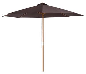 Umbrela de Gradina Outsunny, Stalp din Lemn si Sipci, Poliester, Φ300x250cm, Cafeniu | Aosom RO