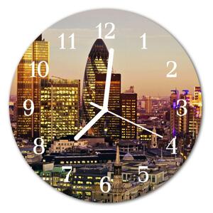 Ceas de perete din sticla rotund London City Multi-colorat