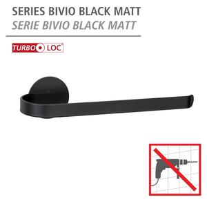 Suport pentru prosoape negru mat autoadeziv din metal Bivio – Wenko