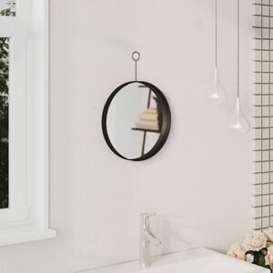 Oglindă suspendată cu agățătoare, negru, 30 cm