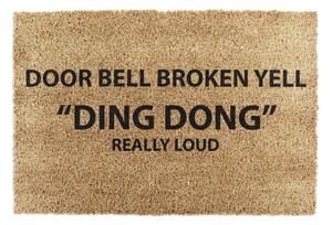 Covoraș intrare din fibre de cocos Artsy Doormats Yell Ding Dong, 40 x 60 cm