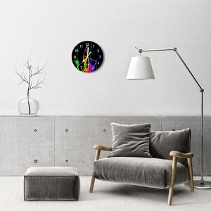 Ceas de perete din sticla rotund Culoare Art Multi-colorat