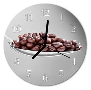 Ceas de perete din sticla rotund Lingură de cafea Alimente și băuturi Brown