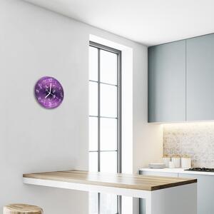 Ceas de perete din sticla rotund Abstract Abstract Art Purple