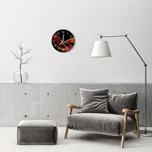 Ceas de perete din sticla rotund Abstract Abstract Art Multi-colorat