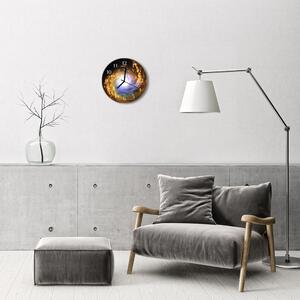 Ceas de perete din sticla rotund Cosmos Multi-colorat