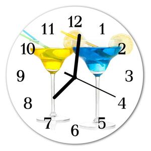 Ceas de perete din sticla rotund Cocktail Alimente și băuturi Multi-colorat