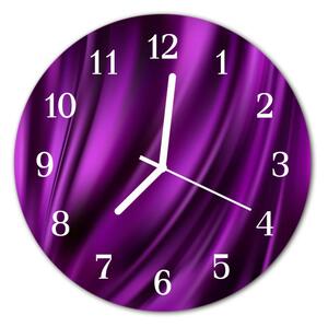 Ceas de perete din sticla rotund Abstract Art Purple