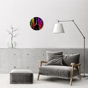 Ceas de perete din sticla rotund Abstract Abstract Art Multi-colorat