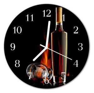 Ceas de perete din sticla rotund Alcool Alcool negru