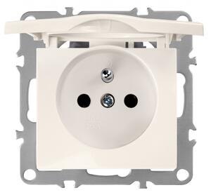 Priză simplă cu împământare și clapetă OSTE JNH005-G Beige