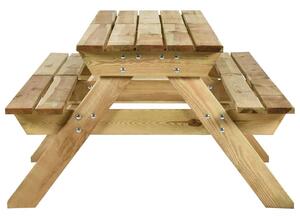 Masă de picnic cu bănci, 220x122x72 cm, lemn de pin tratat