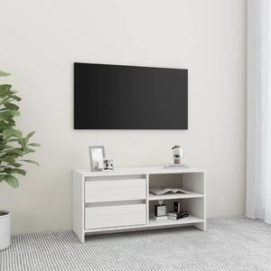 Comodă TV, alb, 80x31x39 cm, lemn masiv de pin