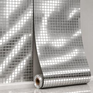 Panou perete autoadeziv Mini Cuburi – Argintiu 280x60x0.25 cm