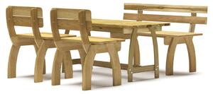 Set mobilier de exterior, 4 piese, lemn de pin tratat