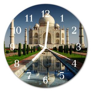 Ceas de perete din sticla rotund Taj Mahal Arhitectura Multi-colorat