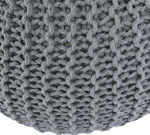 Pouf tricotat bumbac Culoare Gri, TAMAN TYP 2
