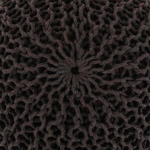 Pouf tricotat bumbac Culoare Maro, TAMAN TYP 2