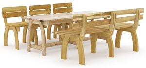 Set mobilier de exterior, 5 piese, lemn de pin tratat