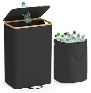 Coș pentru sortarea sticlelor și dozelor ECOVIA, 100l, negru/bej SongmicsHome