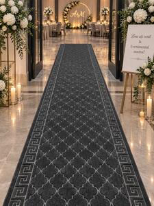 Traversa Versace, Tesatura Plata, Latime 0.8m, Marime 80 x 300 cm, Gri, , Antialergica, Polipropilena, Living, Dormitor, Coridor, Hol 0.8 metri, 80 x