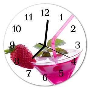 Ceas de perete din sticla rotund Cocktail Alimente și băuturi roz