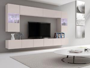 Mobilier pentru living Borlani I (cașmir) (cu iluminare LED albastră). 1158418