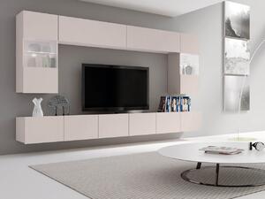 Mobilier pentru living Borlani I (cașmir) (cu iluminare LED albă). 1158417