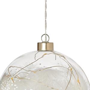 Räder Ornament mare din sticla LED cu pene