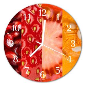 Ceas de perete din sticla rotund Fructe fructe roșii