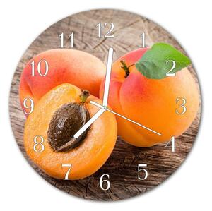 Ceas de perete din sticla rotund Caise de fructe Orange