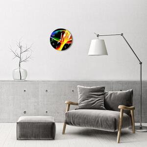 Ceas de perete din sticla rotund Abstract Art negru