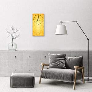 Ceas de perete din sticla vertical Art abstracție galben