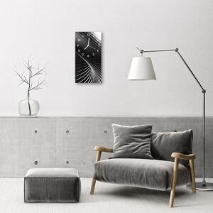 Ceas de perete din sticla vertical Arta abstracție alb-negru