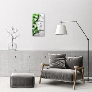 Ceas de perete din sticla vertical Canvas art wood green