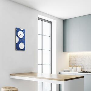 Ceas de perete din sticla vertical Albastru placă de bucătărie