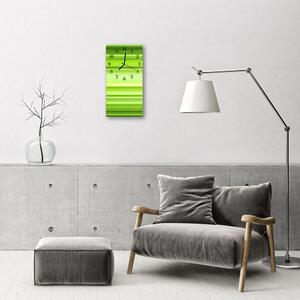 Ceas de perete din sticla vertical Model de arta grafica verde