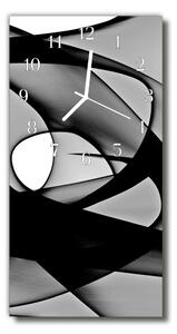 Ceas de perete din sticla vertical Abstracție Grafică alb-negru