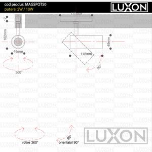 Proiector pentru sina magnetica SPOT50 ALB LED LUXON